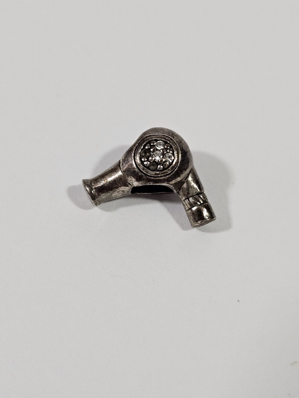 Vintage Sterling Silver 925 TH IBB Signed Blow Hair Dryer Bracelet Slide Charm